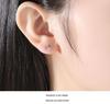 Higu E0046 S925 Silver Hollow Heart-Shaped Cartilage Stud Earrings