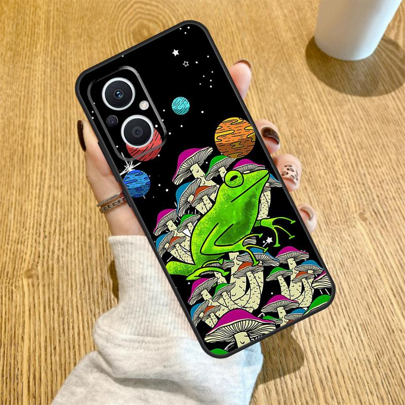 Mushroom Psychedelic Trippy Frog Funda For OPPO Reno 13 F 14F 12F 11F 8T 7 8 Lite 10 11 12 14 OPPO Find X5 X6 X8 X9 Pro Case