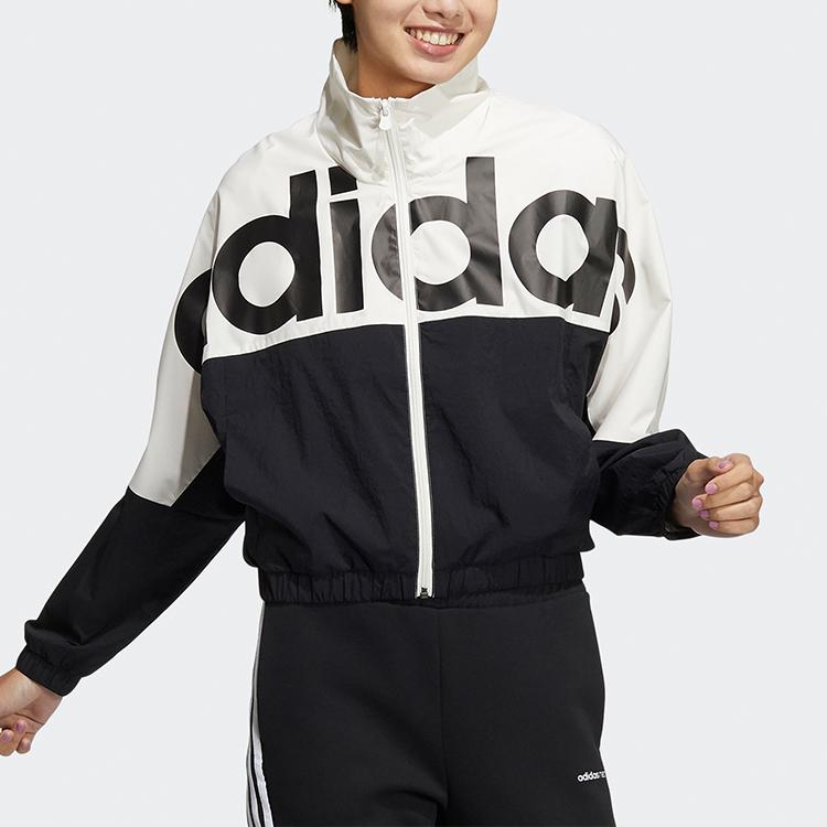 Adidas Sportovní bunda s logem Neo Contrast Dámské bundy Černá HE4535