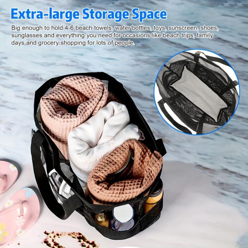 Mesh beach bag extra large capacity beach toy storage perfect for the beach and sea