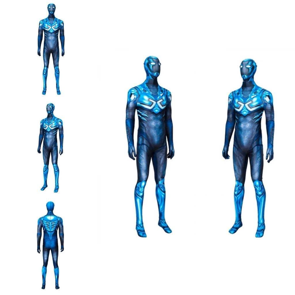Costume Cosplay Blue Beetle Per Bambini E Adulti Marvel Dc Tuta Ispirata Al Film Blue Beetle