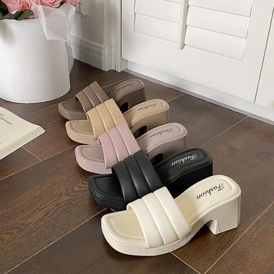 2024 Dames Cross-Border Strandsandalen met Dikke Zolen: Casual zomerse buitenslippers