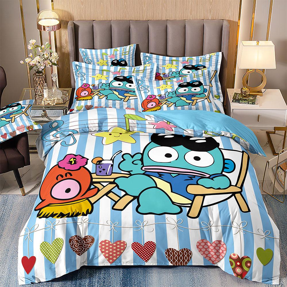 

Hangyodon Bedding Sets Sanrio Comforter Bed Cover Duvet Cover Pillow Case 2-3 Pieces Sets Kids Adult Bedroom Decor EU Single 135x200cm