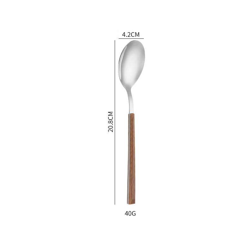 European Style Faux Wood Handle Stone Pattern Cutlery