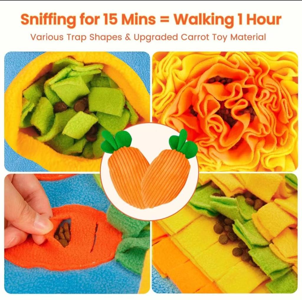 Dog Foraging Sniffing Mat: Puppy Puzzle & Slow Feeding Blanket Toy for Treasure Hunt