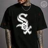 Sox Logo Baseball Fanwear Graphic Motorcycle T-Shirt For Riders Men's Cotton Casual High Qualit