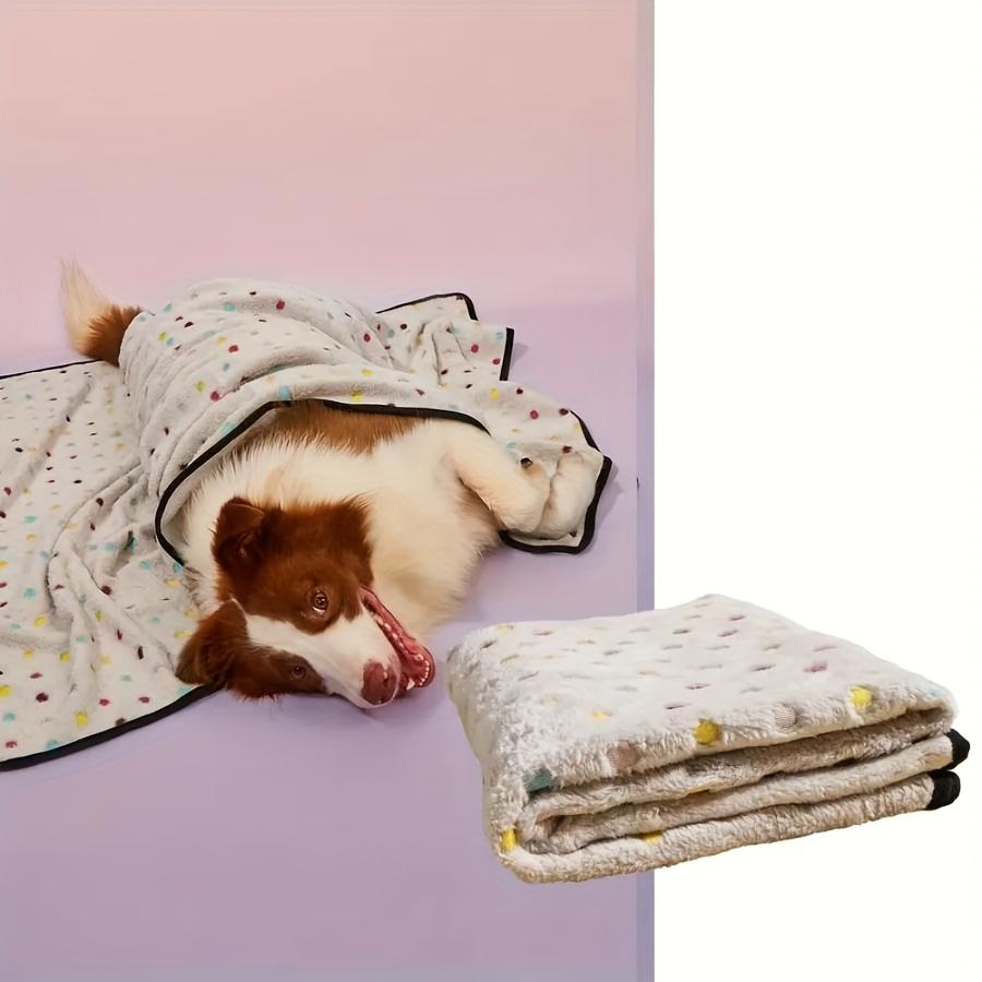 1 Pack Pet Warm And Comfortable Blanket, Fluffy And Soft Light Brown Dot Pattern Blanket