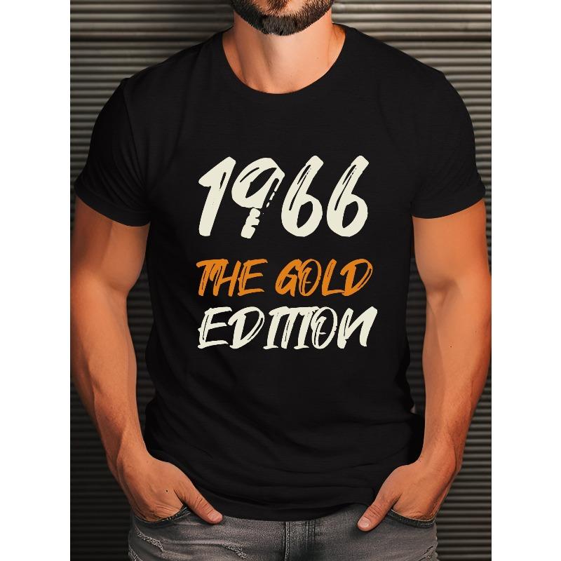 

Men s 1966 The Golden Edition Graphic T-Shirt - Retro Round Neck Short Sleeve Casual Summer Tees Suitable for Daily Wear & Special Events XL чорний