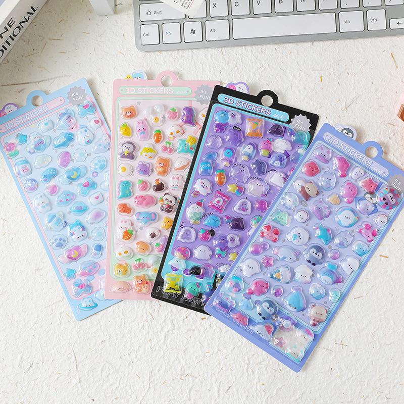 Non-Toxic Japanese Cartoon 3D Hollow Relief Diy Planner Decorative Stickers For Children Water Cups And Phone Cases