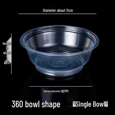 Einweg-Plastik-Rundschale zum Mitnehmen mit Deckel