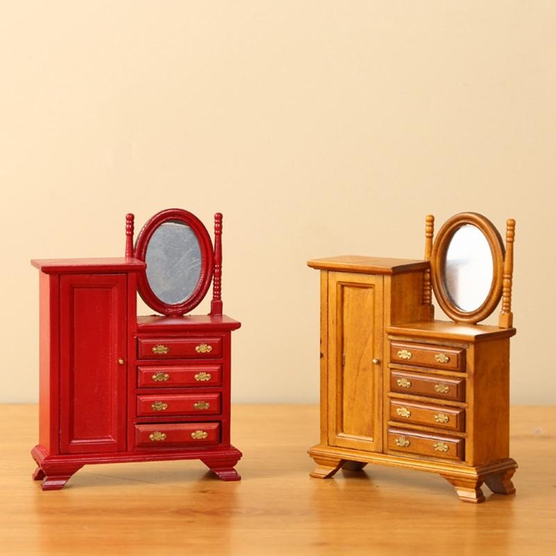 Vintage Miniature Dressing Table 1:12 Scale Doll House Furniture with Simulation Details for Doll House Enthusiasts