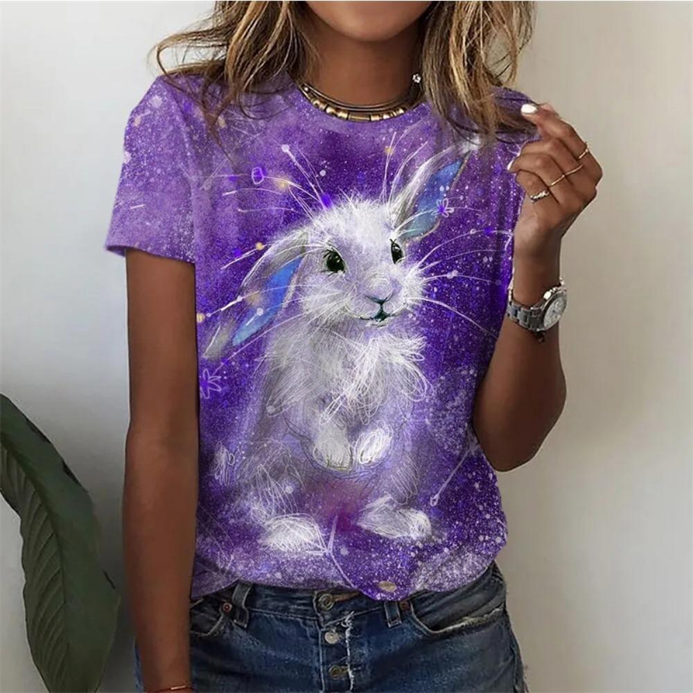 Women's T Shirts Funny 3D Kawaii Cat Print T-Shirts Fashion O-neck Short Sleeve Top Female Y2k Clothing Cute Clothes