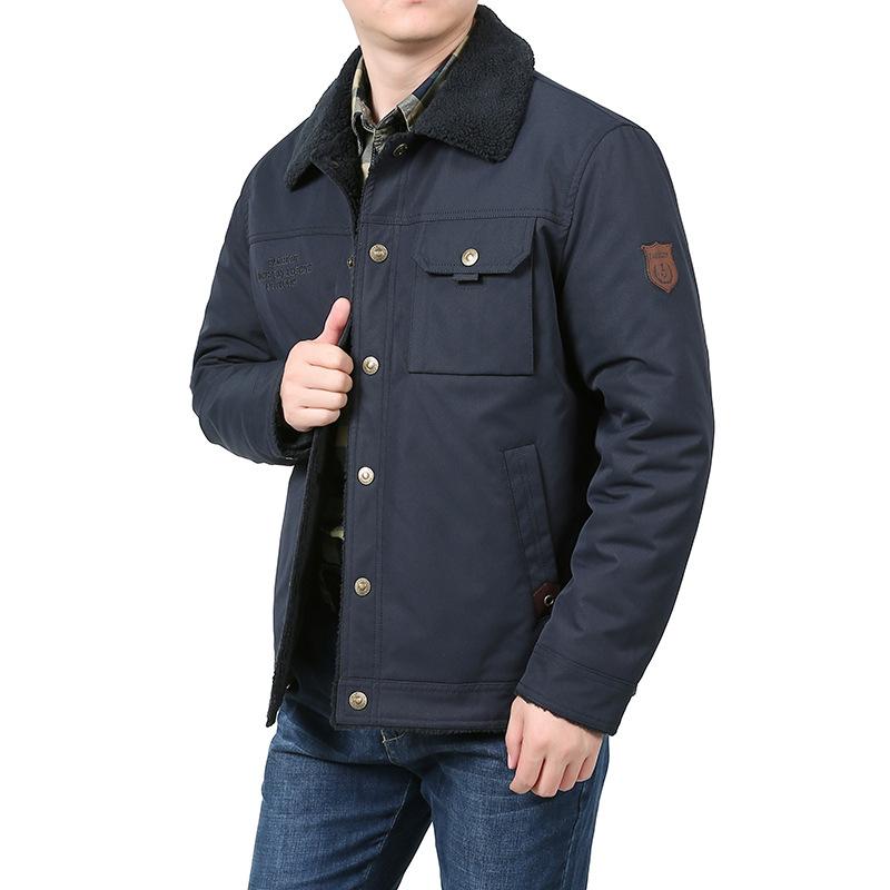 New Winter Velvet Jacket Men's Cotton Coat Men's Loose Lamb Velvet Thickened Jacket