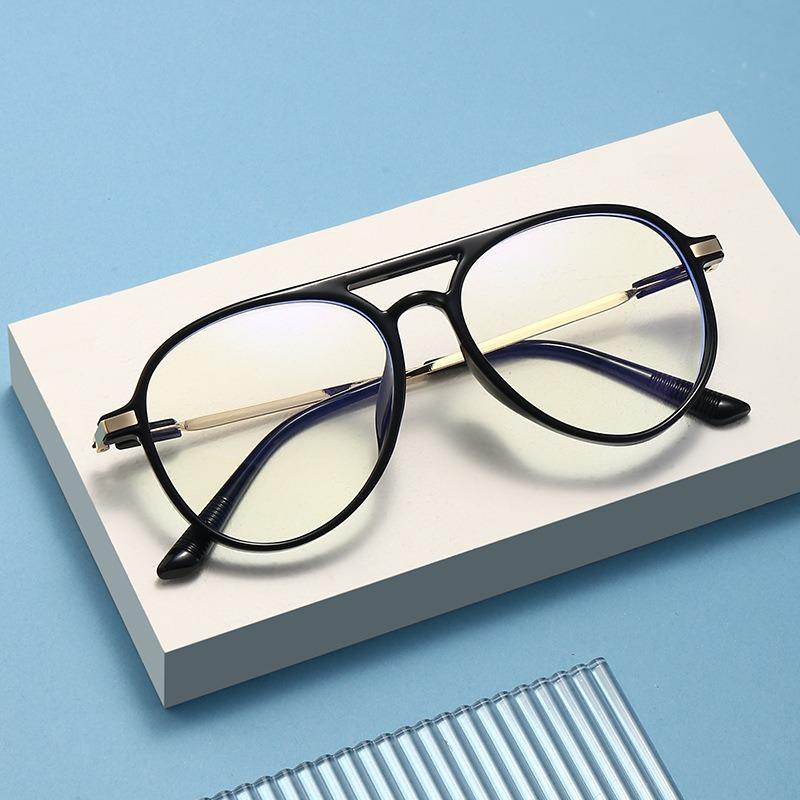 Women Retro Anti Blue Light Computer Glasses Designer Vintage Men Half Frames Eyeglasses Trendy Office Accessory