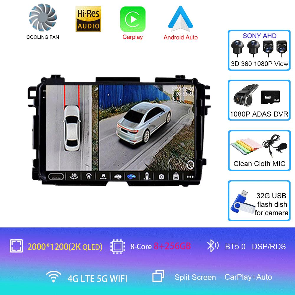 Android 14 2Din GPS Bluetooth Multimedia Player For Honda HR-V HRV XRV Vezel 2013-2019 Car Radio Dual Cameras 360 Camera Carplay
