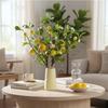 Plastic Lemon and Silk Daisy Arrangement with Iron Stem for Stable Upright Display in Vase or As Standing Decor Element