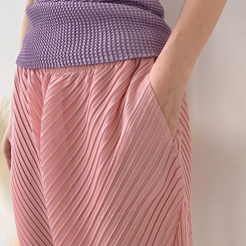 Shop   Women Pleated Pocket Baggy Pants Charcoal Ble Wpt 3106