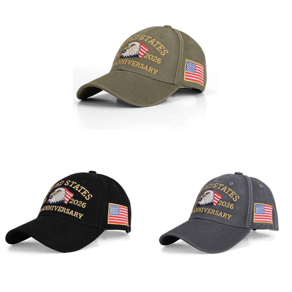Berretto da Baseball per Anniversario Americano con Design Ricamato per Protezione Solare Casual