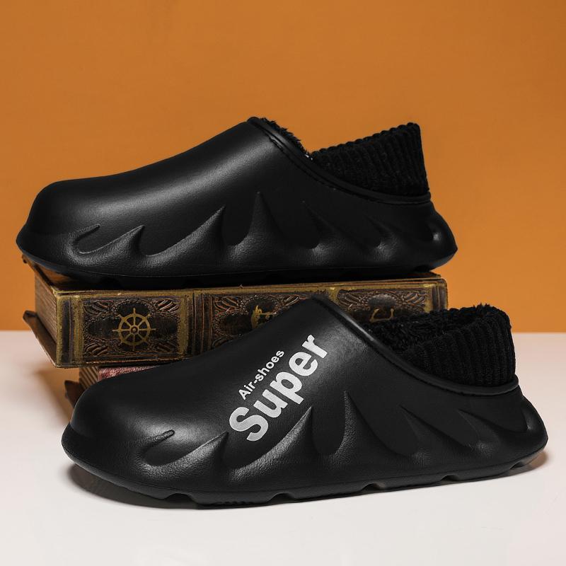 Winter Men Indoor Warm Slippers Plush Waterproof Anti Slip Cotton Shoes for Women Slip-on Casual Snow Walking Loafers