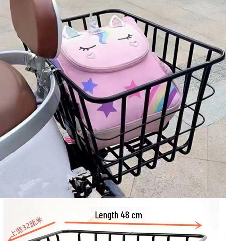 Waterproof Rear Bike Basket for Electric Bikes and Scooters - Thickened Design, Ideal for Students