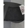 Plus Size Gray Wool Pleated Lace Skirt with Ruffle Hem - High Waist Bodycon for Autumn/Winter