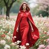 S-XL Size Devil Wizard Cape Adjustable Tie Closure Machine Washable Cloak Polyester Costume For Themed Event