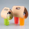 10 pcs Portable Kraft Paper Cup Holder Takeaway Coffee Milk Tea Arc Cups Carry Creative Plastic  Packing Coffee -Cup Bag