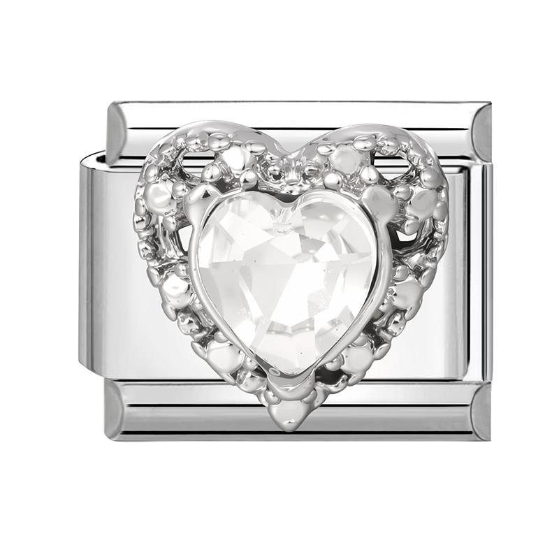 Y2K Zircon Cherry Bow Heart Butterfly Shiny Italian Charm Links Fit 9MM Bracelet Stainless Steel Jewelry DIY Making Jewelry