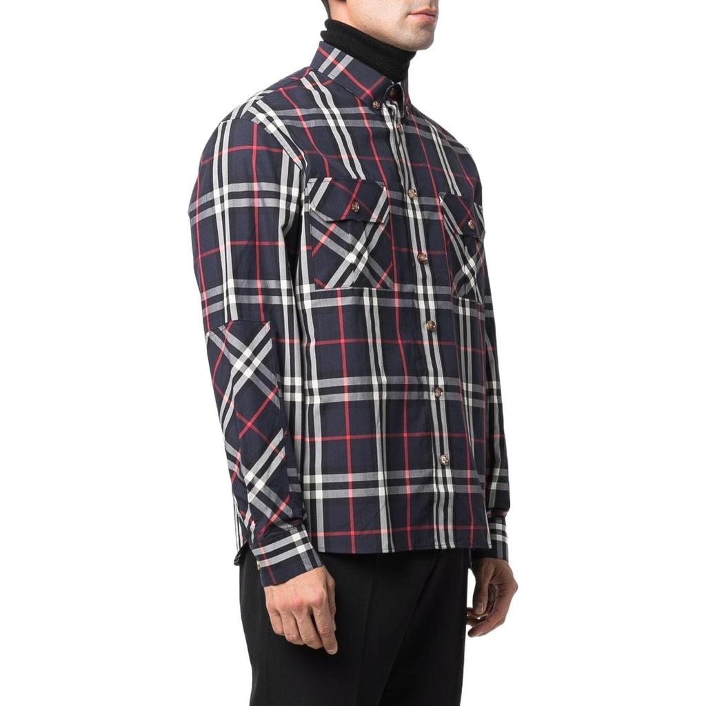 Burberry Shirts Men's Navy Lapel Moderate Other 80483511