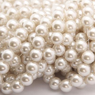 Creazione di gioielli con perle acriliche rotonde di perle sciolte bianche di alta qualità, bracciale fai da te, collana