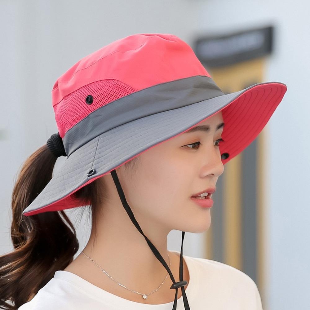 10PCS/LOT Parent-child Fishing Hat Outdoor Activity UV Protection UPF 50 Sun Hat Bucket Hat Womens Panama Hat Wide Brim Bob Hiking Hat