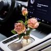 Burnt Edge Rose Imitation Oil Painting for Car Interior Decoration – Cup Holder Floral Ornament