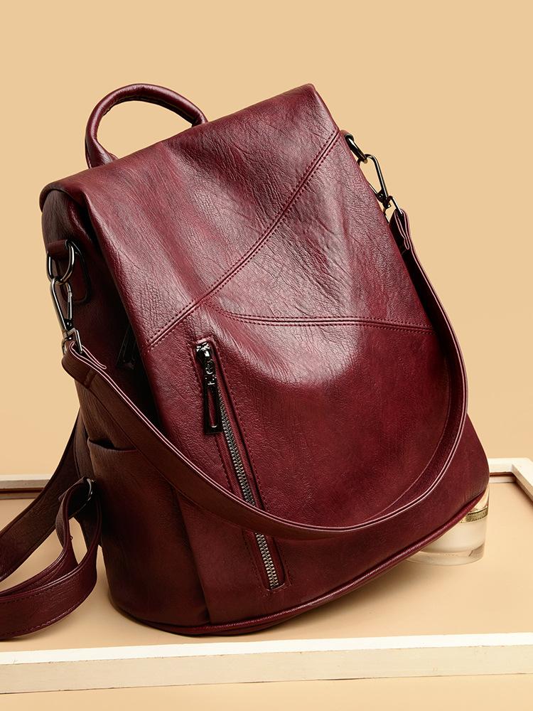 Fashion Backpack Women'S Simple And Easy To Build Large-Capacity Anti-Theft Backpack Leisure Travel Bag