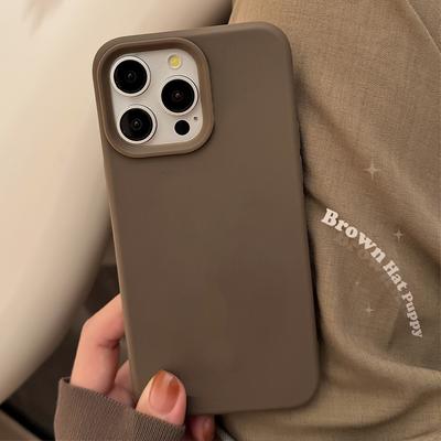 Weiche, einfarbige Silikon-Telefonhülle für iPhone 16 15 14 13 12 Pro Max Plus, schlichte, stoßfeste Stoßstangen-Rückabdeckung