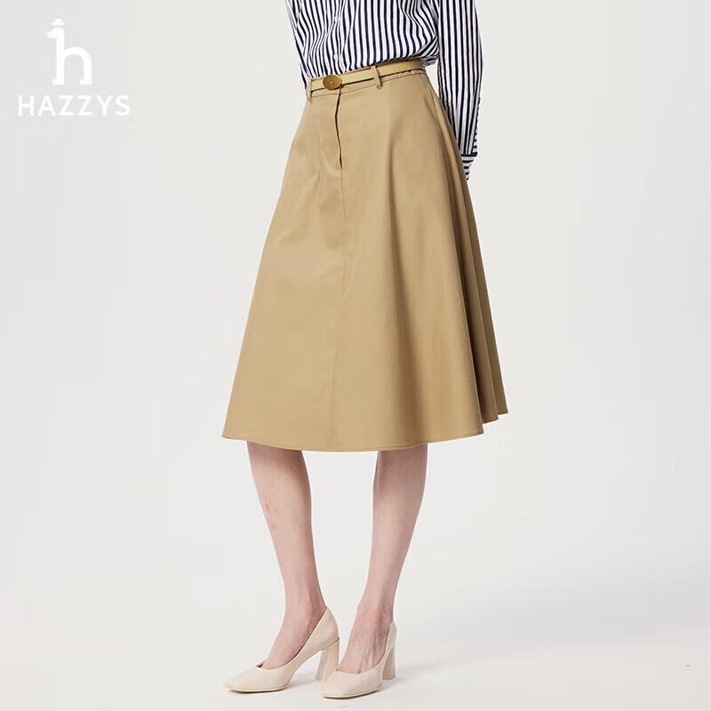 HAZZYS Women s Solid A-Line Commuter Skirt 36