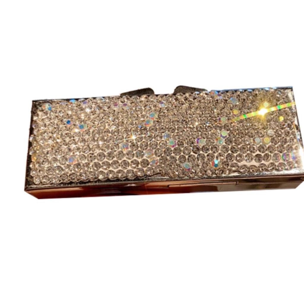 Portable Metal Pill Box with Inlaid Diamonds - Stylish and Popular Design