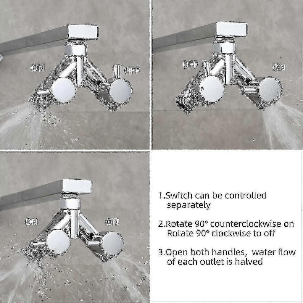 Brass Diverter Valve Shower Shut-off Valve 2-way Y Splitter 1/2 Inch For Shower Hose And Shower Head Chrome
