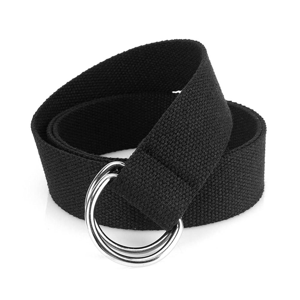 Tactical Canvas Men Belt High Quality Unisex Double Buckle Waistband Casual Female Fabric Belt U3Z7