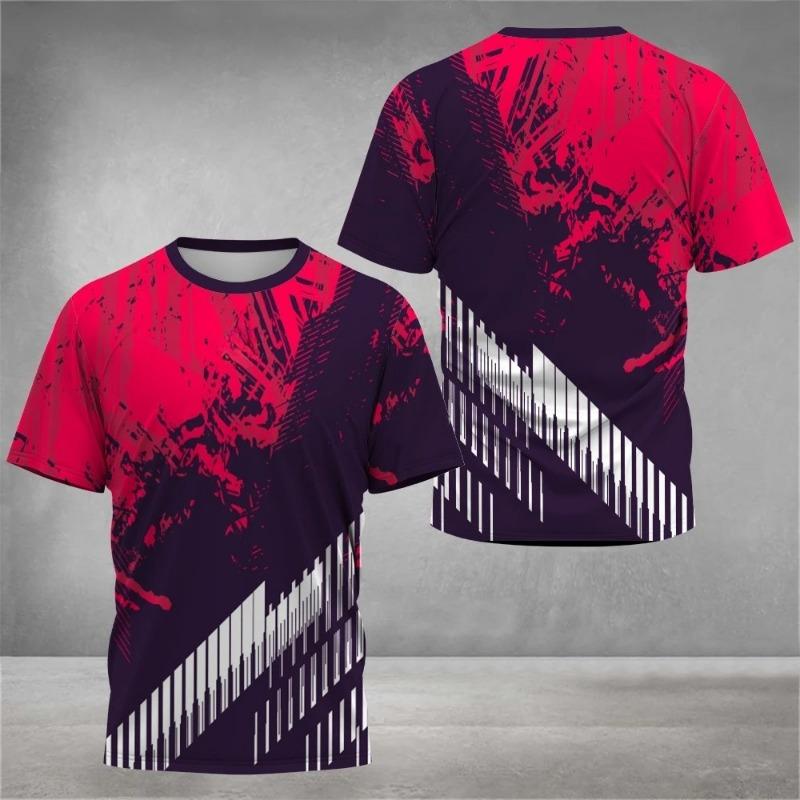 2026 Men's T-Shirts Crew Neck Short Sleeve Colourful Print Tennis Running T-Shirt Casual Comforts Outdoor Sportswear Tops
