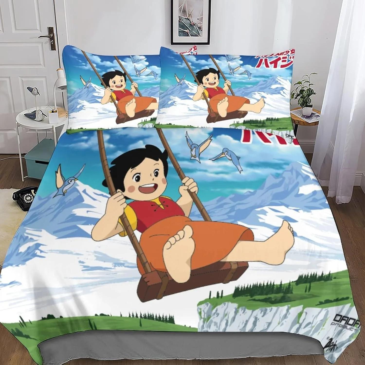 Heidi Bedding Set,Heidi The Girl From The Alps Bedding,Heidi and Family Duvet Cover Set,Bedroom Decoration EU Twin(135x200cm)