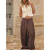 Summer New Product Women's Clothes Decorated Row Button Linen Blended Silm Elegant Hanging Collar Vest Jacket 2010842