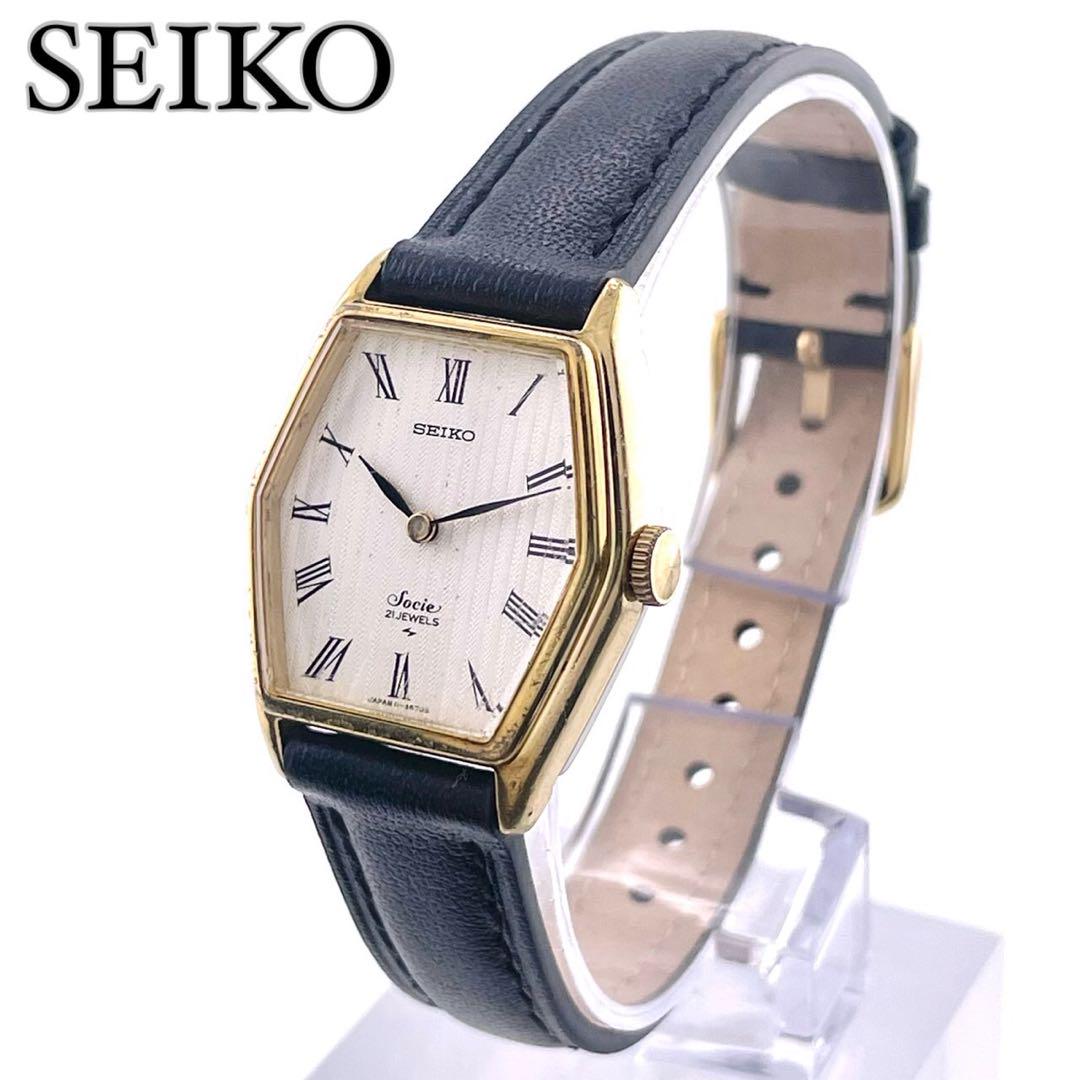 

[USED] Working Seiko Socie Hexagon Manual Wind Watch 11-8090