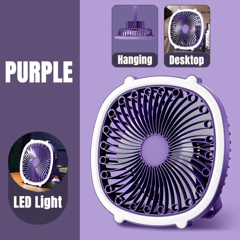 Dobíjecí ventilátor 4 v 1 s lehkým stropním ventilátorem Campingový ventilátor Mini ventilátor Stolní ventilátor