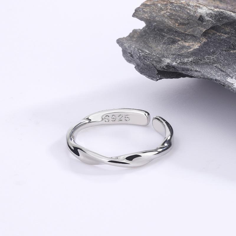 Fashion 925 Silver Simple Twisted Wire Rings For Women Wedding Fine Jewelry Gift