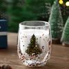 Double Wall Glass Cup Christmas Tree/Snowman Heat-insulated Espresso Coffee Mug Milk Tea Cup Party Juice Drinking Gift 300ml