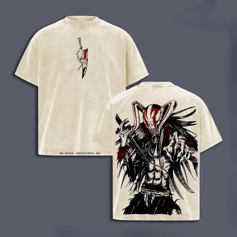

Kurosaki Ichigo BLEAC Футболка Вінтажна Прана Oversize Футболка Для Чоловіків Унісекс Одяг З Коротким Рукавом Чиста Бавовна Футболки Топи XL бежевий