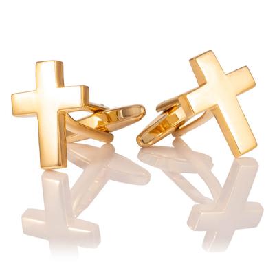 Gold Cross Cufflinks X2 Aj740