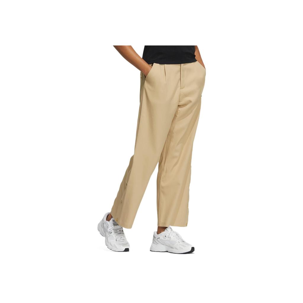 Adidas Originals Mc Snap Pant Solid Color Logo Drawstring Straight Leg Sports Pants Women Pants Khaki IC6587