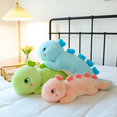 New Cute Little Bead Dinosaur Plush Toy Long Pillow Healing Companion Doll Holiday Gift