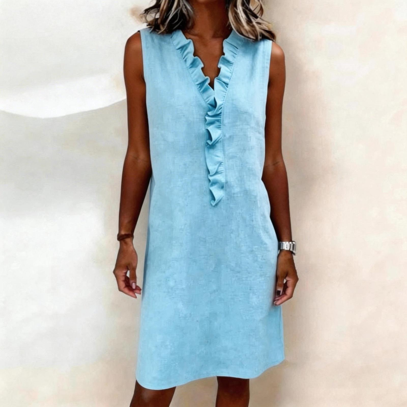 Women s Fashionable Casual -color Dress S